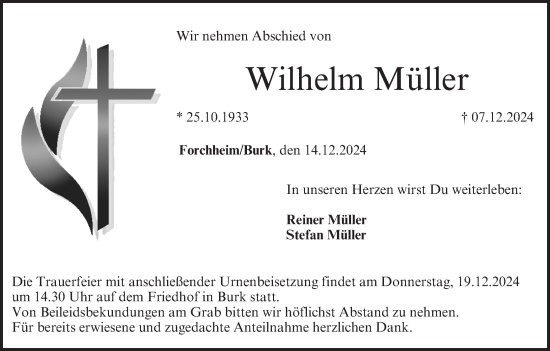 Anzeige von Wilhelm Müller von MGO