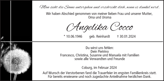 Anzeige von Angelika Cocco von MGO
