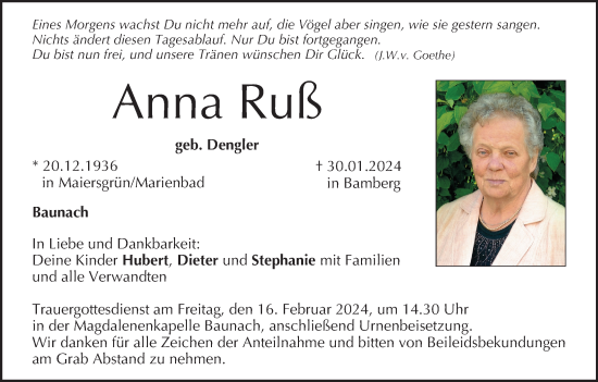 Anzeige von Anna Ruß von MGO