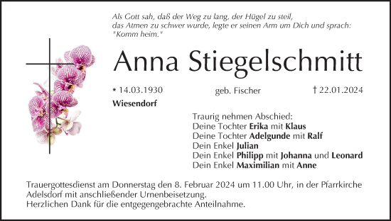 Anzeige von Anna Stiegelschmitt von MGO