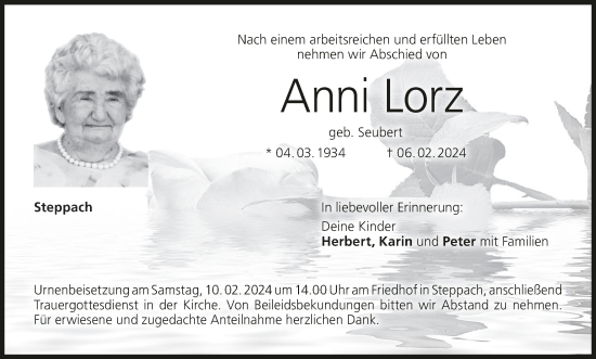 Anzeige von Anni Lorz von MGO