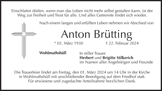 Anzeige von Anton Brütting von MGO