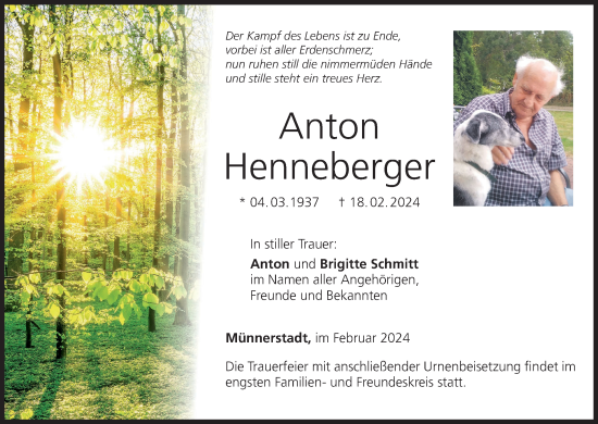 Anzeige von Anton Henneberger von MGO