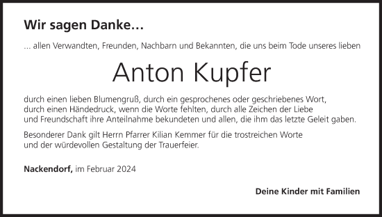 Anzeige von Anton Kupfer von MGO