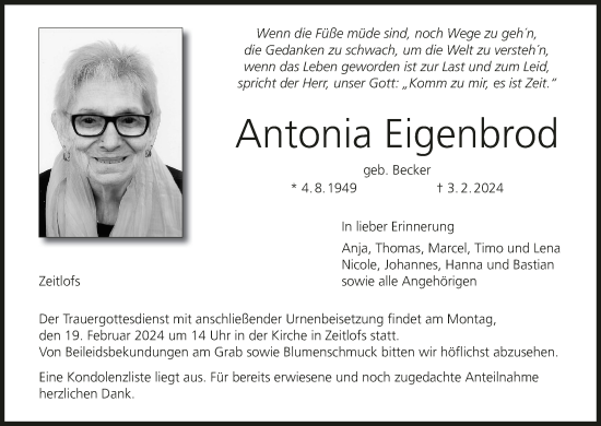Anzeige von Antonia Eigenbrod von MGO