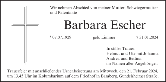 Anzeige von Barbara Escher von MGO