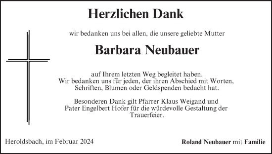 Anzeige von Barbara Neubauer von MGO