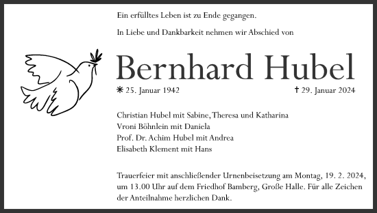 Anzeige von Bernhard Hubel von MGO