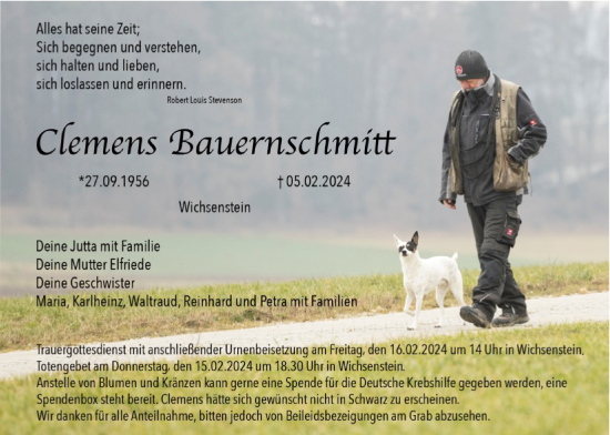 Anzeige von Clemens Bauernschmitt von MGO