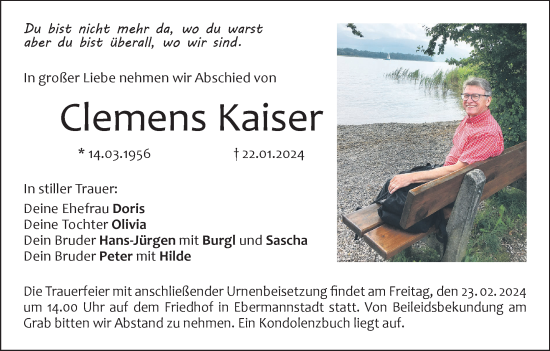 Anzeige von Clemens Kaiser von MGO