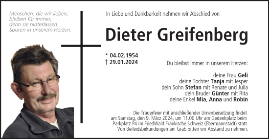 Anzeige von Dieter Greifenberg von MGO