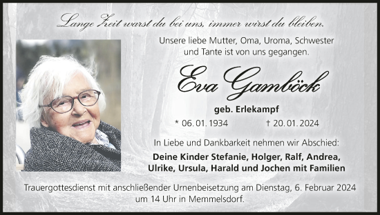 Anzeige von Eva Gamböck von MGO