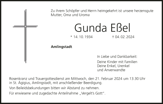 Anzeige von Gunda Eßel von MGO