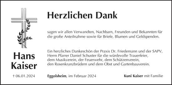 Anzeige von Hans Kaiser von MGO