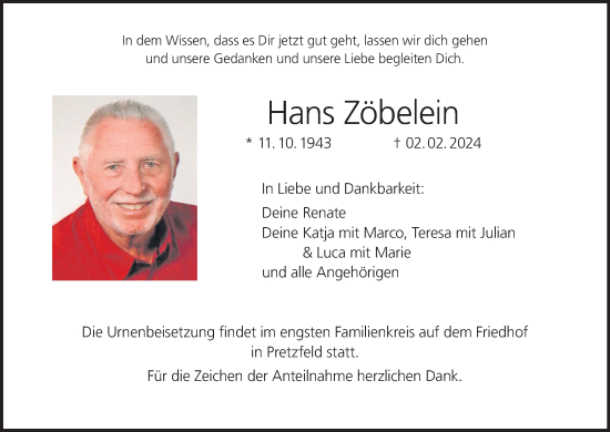 Anzeige von Hans Zöbelein von MGO