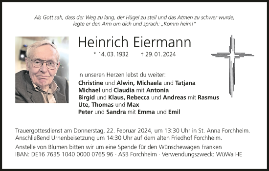 Anzeige von Heinrich Eiermann von MGO