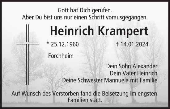 Anzeige von Heinrich Krampert von MGO