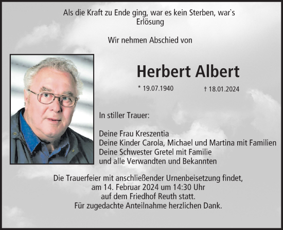 Anzeige von Herbert Albert von MGO