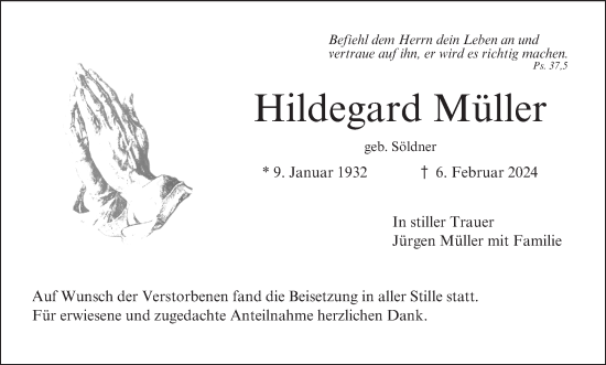 Anzeige von Hildegard Müller von MGO