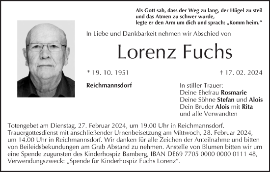 Anzeige von Lorenz Fuchs von MGO