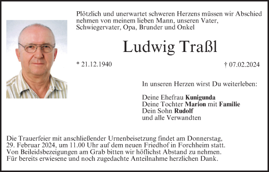 Anzeige von Ludwig Traßl von MGO