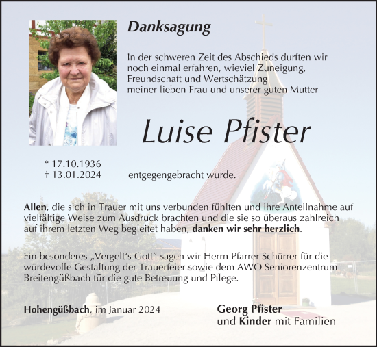 Anzeige von Luise Pfister von MGO