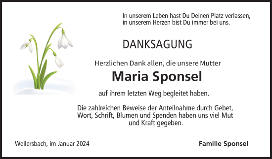 Anzeige von Maria Sponsel von MGO