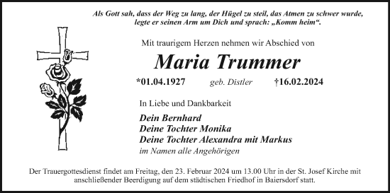 Anzeige von Maria Trummer von MGO
