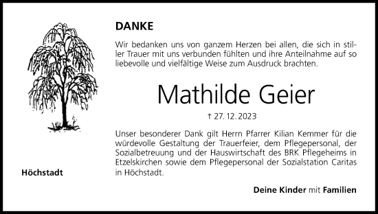 Anzeige von Mathilde Geier von MGO