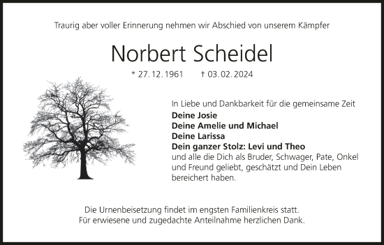 Anzeige von Norbert Scheidel von MGO