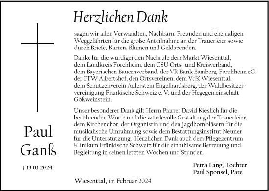 Anzeige von Paul Ganß von MGO