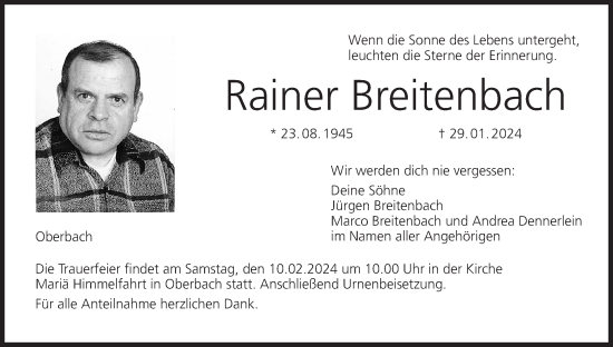 Anzeige von Rainer Breitenbach von MGO