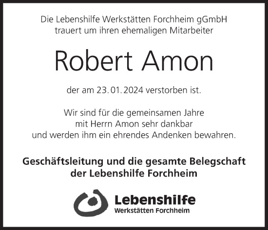 Anzeige von Robert Amon von MGO