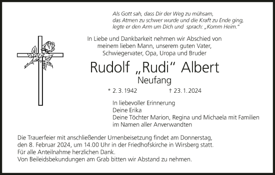 Anzeige von Rudolf Albert von MGO