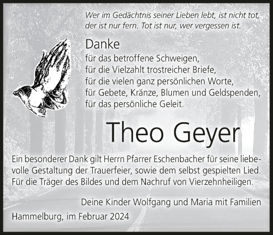 Anzeige von Theo Geyer von MGO