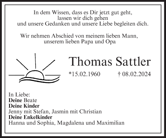 Anzeige von Thomas Sattler von MGO