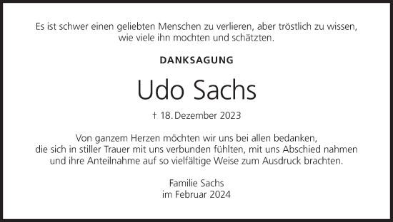 Anzeige von Udo Sachs von MGO