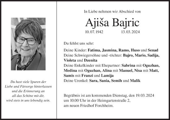 Anzeige von Ajisa Bajric von MGO