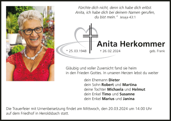 Anzeige von Anita Herkommer von MGO