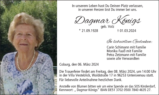 Anzeige von Dagmar Königs von MGO
