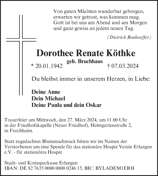 Anzeige von Dorothee  Köthke von MGO