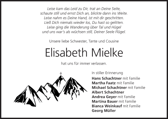 Anzeige von Elisabeth Mielke von MGO