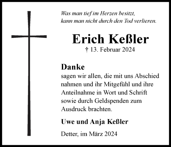 Anzeige von Erich Keßler von MGO