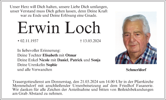 Anzeige von Erwin Loch von MGO