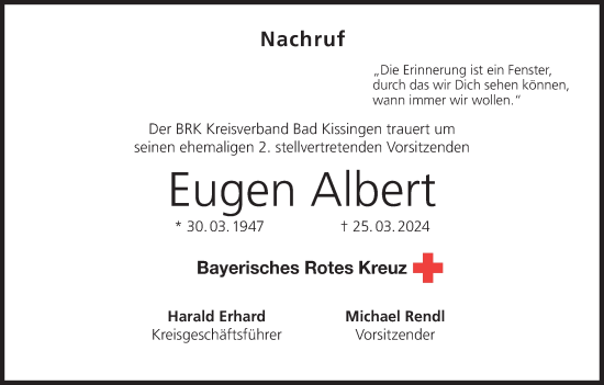 Anzeige von Eugen Albert von MGO