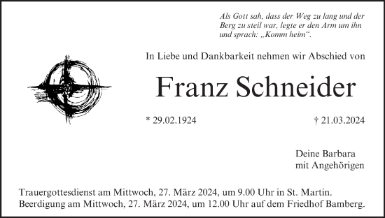 Anzeige von Franz Schneider von MGO
