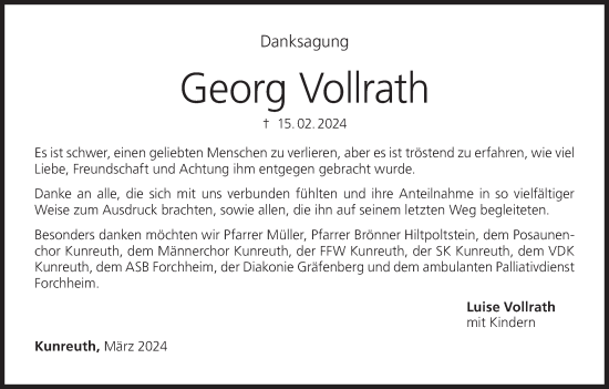 Anzeige von Georg Vollrath von MGO