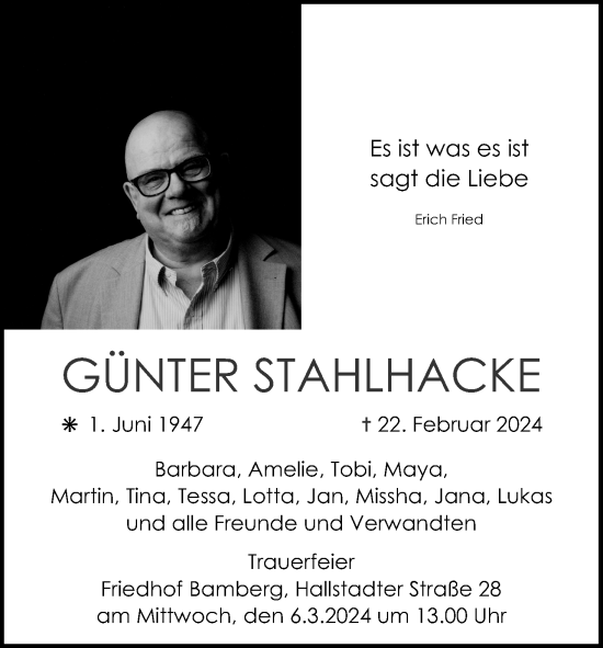 Anzeige von Günter Stahlhacke von MGO