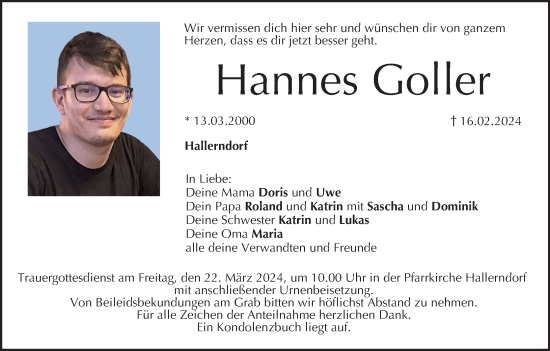 Anzeige von Hannes Goller von MGO