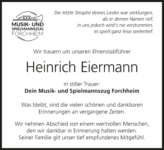 Anzeige von Heinrich Eiermann von MGO